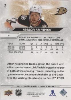 2023-24 Upper Deck - Outburst Silver #2 Mason McTavish Back
