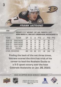 2023-24 Upper Deck - Outburst Silver #3 Frank Vatrano Back
