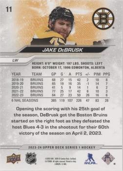 2023-24 Upper Deck - Outburst Silver #11 Jake DeBrusk Back