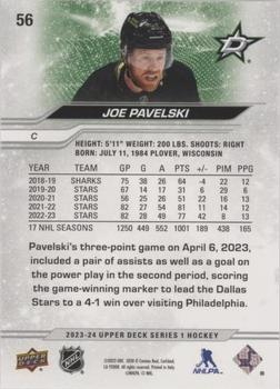 2023-24 Upper Deck - Outburst Silver #56 Joe Pavelski Back