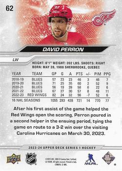 2023-24 Upper Deck - Outburst Silver #62 David Perron Back