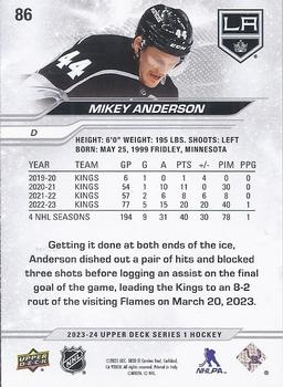 2023-24 Upper Deck - Outburst Silver #86 Mikey Anderson Back