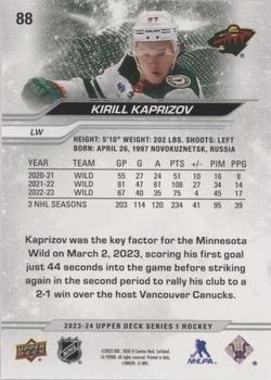 2023-24 Upper Deck - Outburst Silver #88 Kirill Kaprizov Back