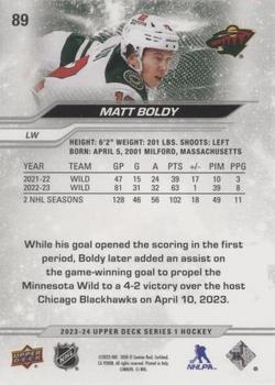 2023-24 Upper Deck - Outburst Silver #89 Matt Boldy Back