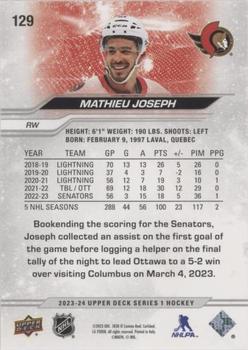 2023-24 Upper Deck - Outburst Silver #129 Mathieu Joseph Back