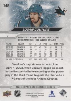 2023-24 Upper Deck - Outburst Silver #145 Logan Couture Back