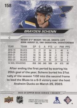 2023-24 Upper Deck - Outburst Silver #158 Brayden Schenn Back