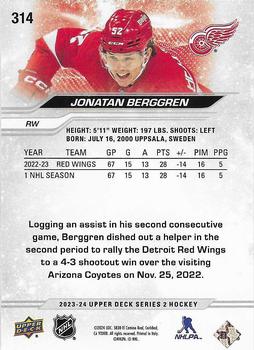 2023-24 Upper Deck - Outburst Silver #314 Jonatan Berggren Back