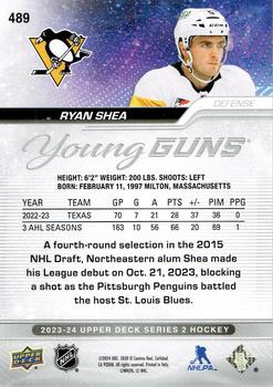 2023-24 Upper Deck - Outburst Silver #489 Ryan Shea Back