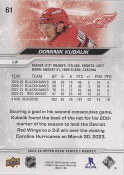 2023-24 Upper Deck - UD Exclusives #61 Dominik Kubalik Back