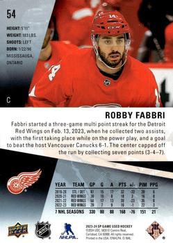2023-24 SP Game Used #54 Robby Fabbri Back