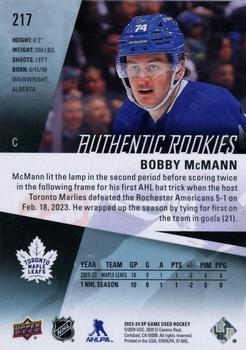 2023-24 SP Game Used #217 Bobby McMann Back