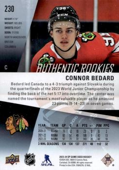 2023-24 SP Game Used #230 Connor Bedard Back