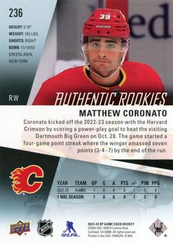 2023-24 SP Game Used #236 Matthew Coronato Back