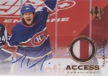 2021-22 Upper Deck Ultimate Collection - 2020-21 Upper Deck Ultimate Collection Update: Ultimate Access Bronze Patch Autographs #UAA-TO Tyler Toffoli Front