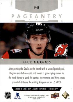 2022-23 SP Authentic - Pageantry #P-18 Jack Hughes Back