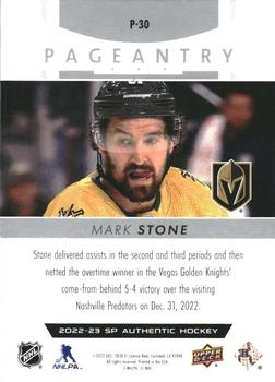 2022-23 SP Authentic - Pageantry #P-30 Mark Stone Back