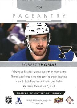 2022-23 SP Authentic - Pageantry #P-36 Robert Thomas Back