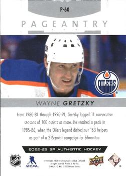 2022-23 SP Authentic - Pageantry #P-60 Wayne Gretzky Back