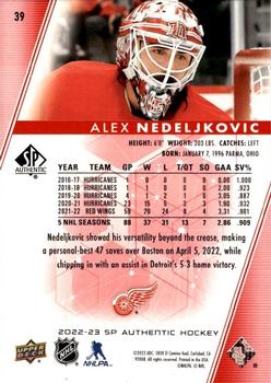 2022-23 SP Authentic - Limited Red #39 Alex Nedeljkovic Back