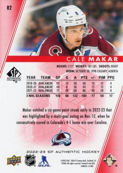 2022-23 SP Authentic - Limited Red #82 Cale Makar Back