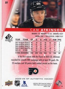 2022-23 SP Authentic - Limited Red #89 Cam Atkinson Back