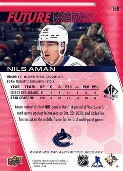 2022-23 SP Authentic - Limited Red #158 Nils Aman Back