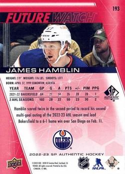 2022-23 SP Authentic - Limited Red #193 James Hamblin Back