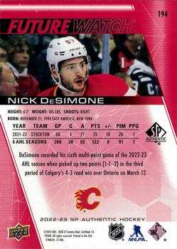 2022-23 SP Authentic - Limited Red #194 Nick DeSimone Back