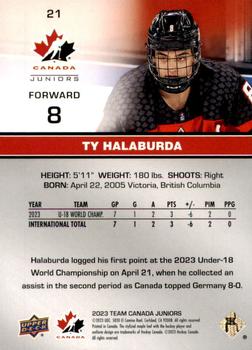 2023 Upper Deck Team Canada Juniors #21 Ty Halaburda Back