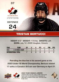 2023 Upper Deck Team Canada Juniors #37 Tristan Bertucci Back