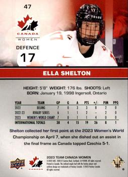 2023 Upper Deck Team Canada Juniors #47 Ella Shelton Back