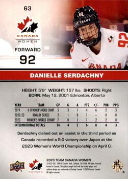 2023 Upper Deck Team Canada Juniors #63 Danielle Serdachny Back