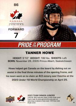 2023 Upper Deck Team Canada Juniors #86 Tanner Howe Back