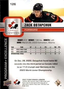 2023 Upper Deck Team Canada Juniors #126 Zack Ostapchuk Back