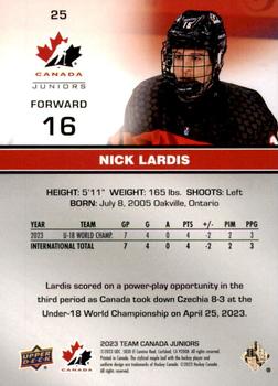 2023 Upper Deck Team Canada Juniors - Exclusives #25 Nick Lardis Back