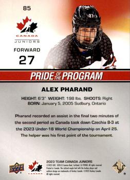 2023 Upper Deck Team Canada Juniors - Exclusives #85 Alex Pharand Back