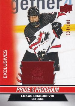 2023 Upper Deck Team Canada Juniors - Exclusives #96 Lukas Dragicevic Front