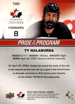 2023 Upper Deck Team Canada Juniors - Exclusives #100 Ty Halaburda Back