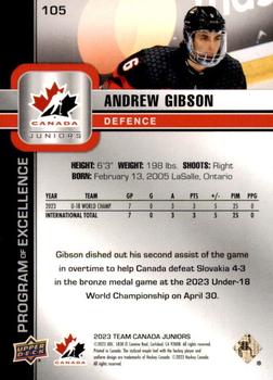 2023 Upper Deck Team Canada Juniors - Exclusives #105 Andrew Gibson Back