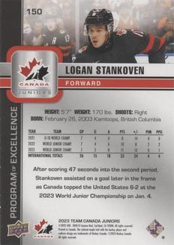 2023 Upper Deck Team Canada Juniors - Exclusives #150 Logan Stankoven Back