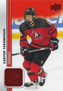 2023 Upper Deck Team Canada Juniors - Red Foil #36 Carter Yakemchuk Front