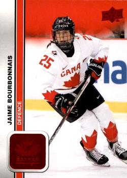 2023 Upper Deck Team Canada Juniors - Red Foil #49 Jaime Bourbonnais Front