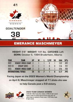 2023 Upper Deck Team Canada Juniors - Patterned Foilboard #41 Emerance Maschmeyer Back