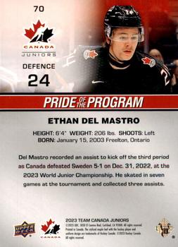2023 Upper Deck Team Canada Juniors - Patterned Foilboard #70 Ethan Del Mastro Back