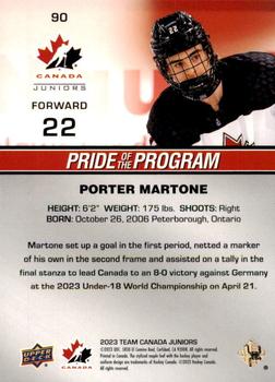2023 Upper Deck Team Canada Juniors - Patterned Foilboard #90 Porter Martone Back