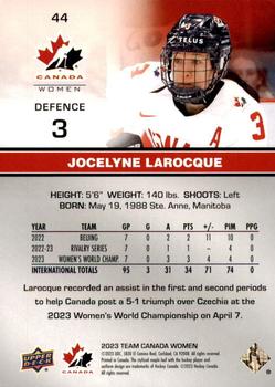 2023 Upper Deck Team Canada Juniors - Red Patterned Foilboard #44 Jocelyne Larocque Back