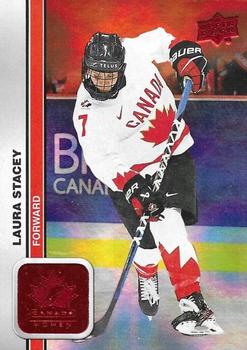 2023 Upper Deck Team Canada Juniors - Red Patterned Foilboard #52 Laura Stacey Front