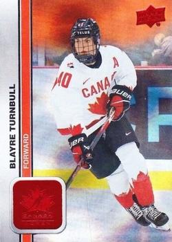 2023 Upper Deck Team Canada Juniors - Red Patterned Foilboard #60 Blayre Turnbull Front
