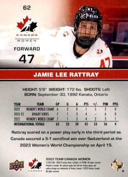 2023 Upper Deck Team Canada Juniors - Red Patterned Foilboard #62 Jamie Lee Rattray Back
